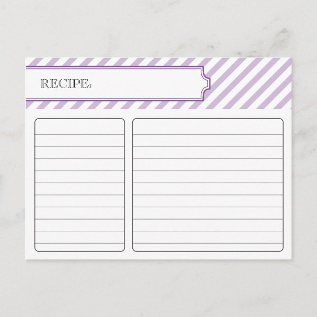 Carte de recette nuptiale - violet (Devant)