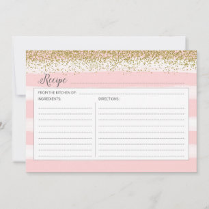 Carte de recette or et rose