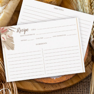 Carte de recette Pampas Grass séché Palm Recette
