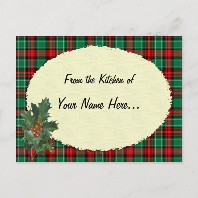 Carte de recette personnalisée Red Green Holiday H (Devant)