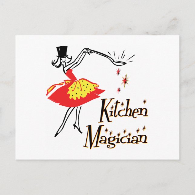 Carte de recette personnalisée Retro Magicien de c (Devant)