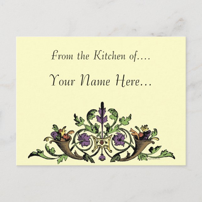 Carte de recette personnalisée Thanksgiving cornuc (Devant)