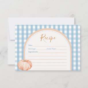 Carte de recette petit Citrouille Boho Blue En vic