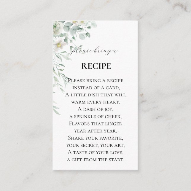 Carte de recette pour Baby Shower (Devant)