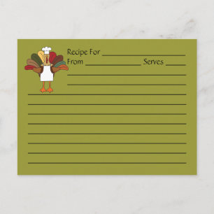 Carte de recette pour cuisinier dinde extra grande