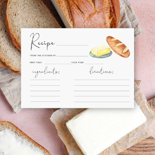 Carte de recette pour douche de mariée Butter Toge