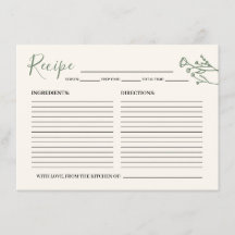 Carte de recette pour la mariée Fleur sauvage rust