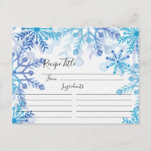 Carte de recette pour les flocons de neige d'hiver