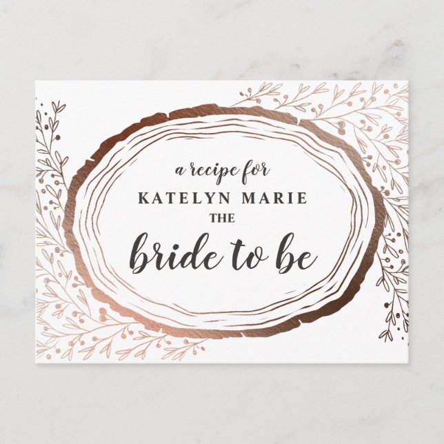 Carte de recette pour mariée en cuivre tranché rus (Devant)