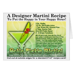Carte de recette pour martini Halloween Pickle Cer