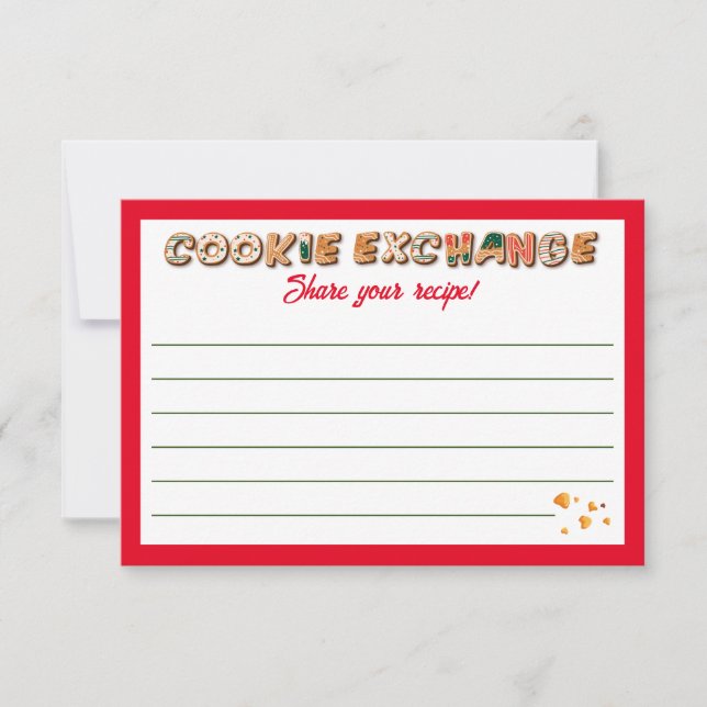 Carte de recette pour Noël Cookie Exchange Party (Devant)