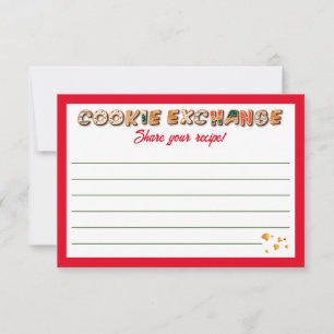 Carte de recette pour Noël Cookie Exchange Party