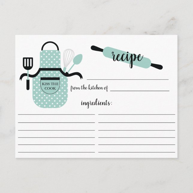 Carte de recette pour outils cuisine Retro Mint Ap (Devant)