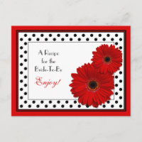 Carte de recette Red Gerbera Daisy pour la mariée 