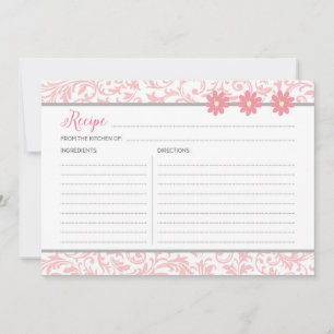 Carte de recette rose florale