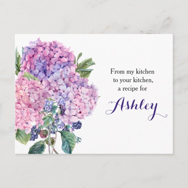 Carte de recette Rose Hydrangea Floral Blackberry (Devant)
