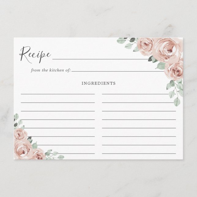 Carte de recette Rose rose floral rose Sage Greene (Devant)