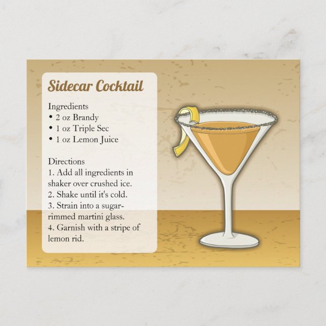 Carte de recette Sidecar (Devant)