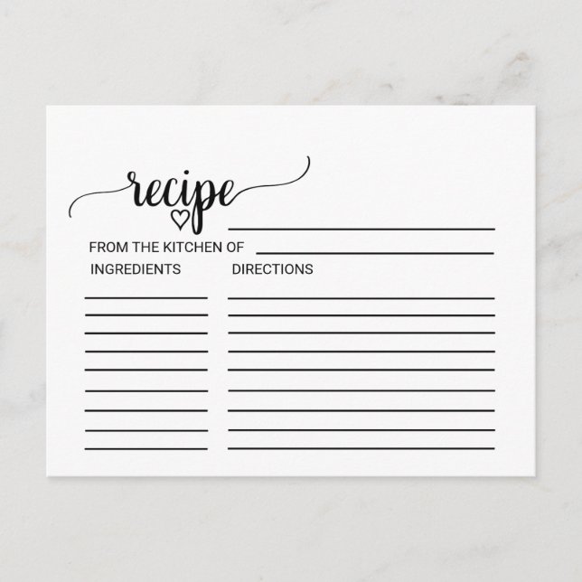 Carte de recette simple Fête des mariées de callig (Devant)