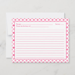 Carte de recette simple Polka blanche rose