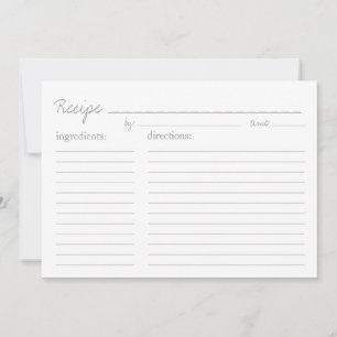 Carte de recette   Style de recette - 5x7