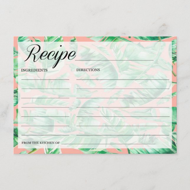 Carte de recette tropicale (Devant)