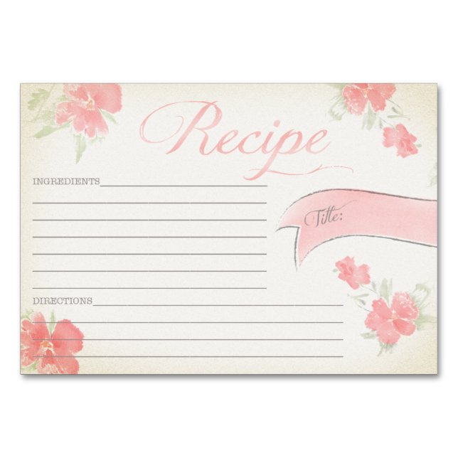Carte de recette vintage (Devant)