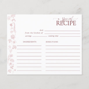 Carte de recette vintage Dusty Rose Floral Script