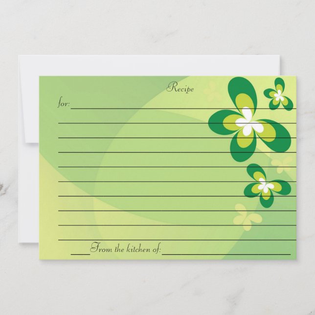 CARTE DE RECETTES (Devant)