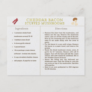 Carte de recettes Cheddar Bacon Stuffed Mushrooms