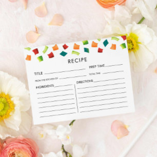 Carte de recettes colorée Fiesta Mexicaine