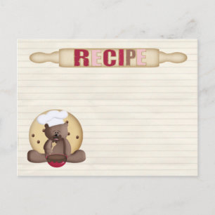 carte de recettes de biscuits en peluche