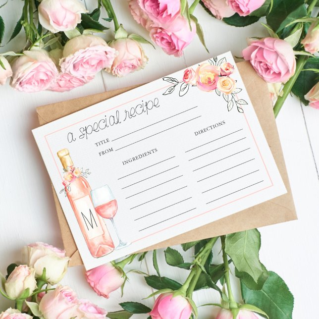 Carte de recettes de brunch nuptial Rosé (Créateur téléchargé)