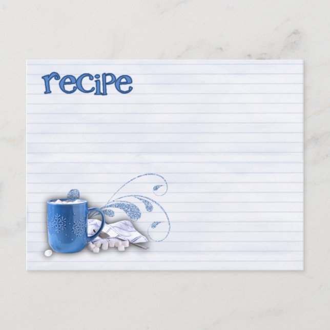 carte de recettes de cacao chaud (Devant)