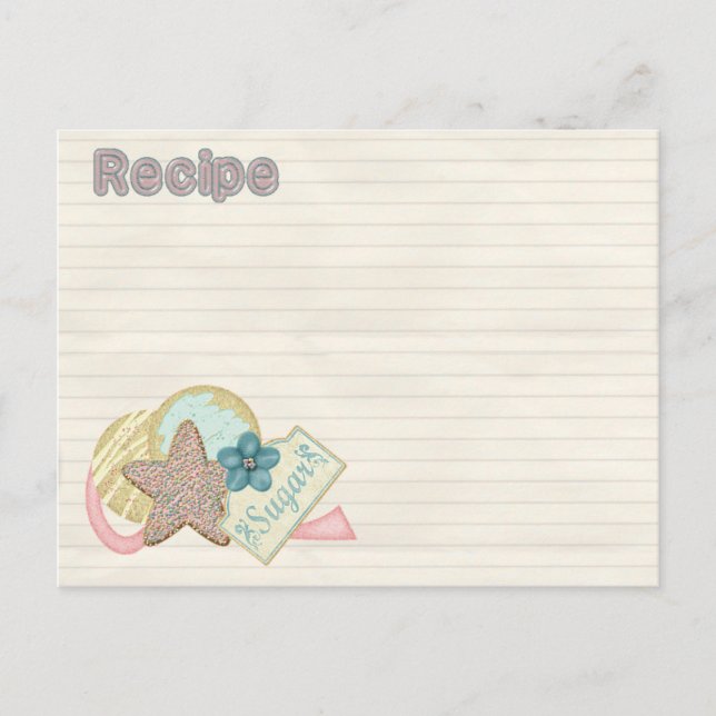 carte de recettes de cookies à sucre (Devant)