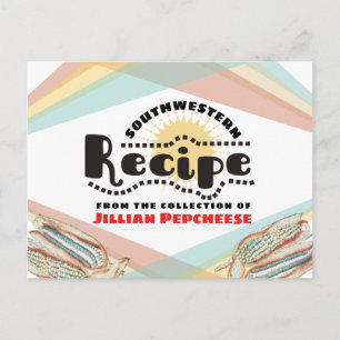 Carte de recettes de cuisine de maïs bleu mexicain