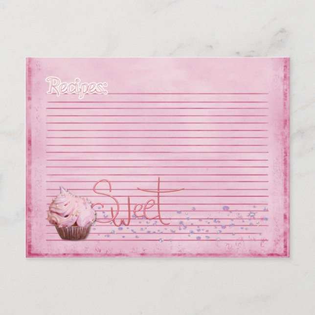 carte de recettes de cupcake (Devant)