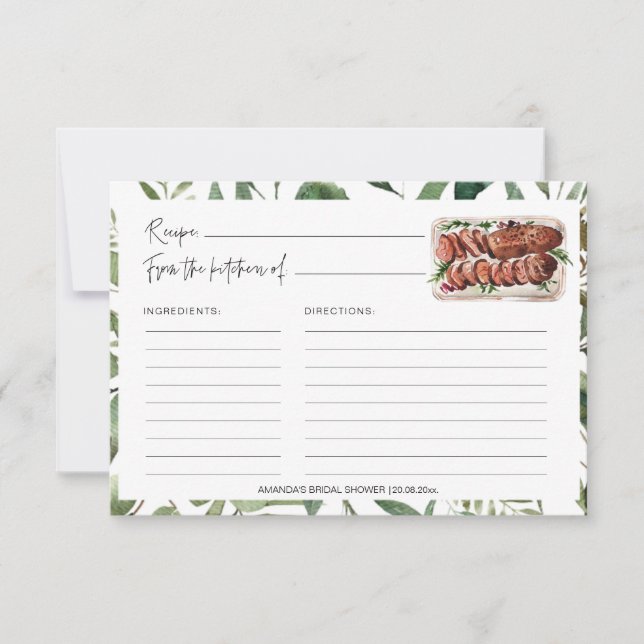Carte de recettes de Fête des mariées de viande de (Devant)