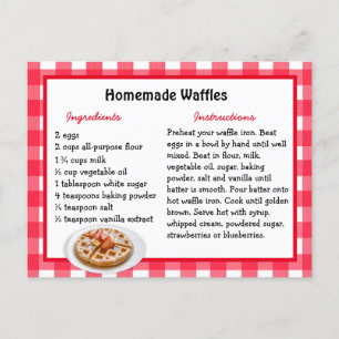 Carte de recettes de gaufres maison