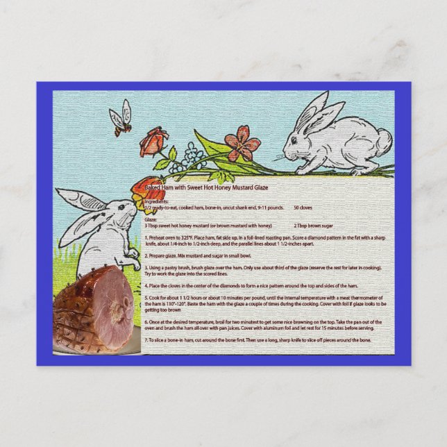 Carte de recettes de jambon cuit Pâques (Devant)