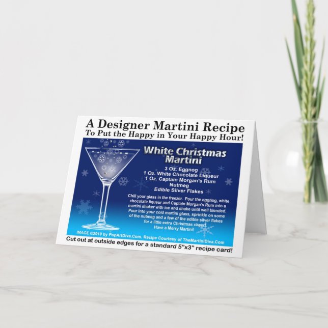 CARTE DE RECETTES DE NOËL BLANC MARTINI (Devant)