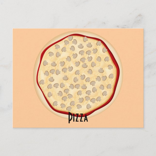 Carte de recettes de pizza aux champignons (Devant)