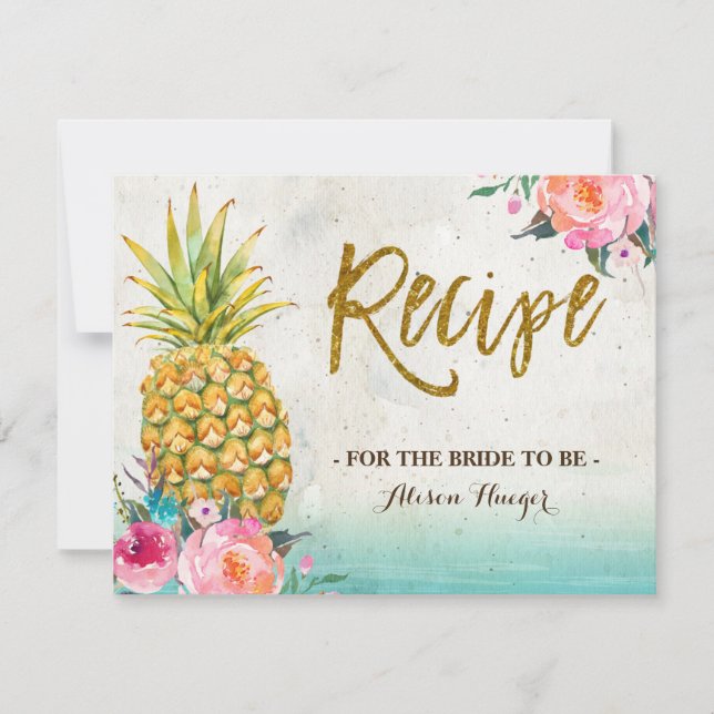 Carte de recettes de plage tropicale estivale à an (Devant)