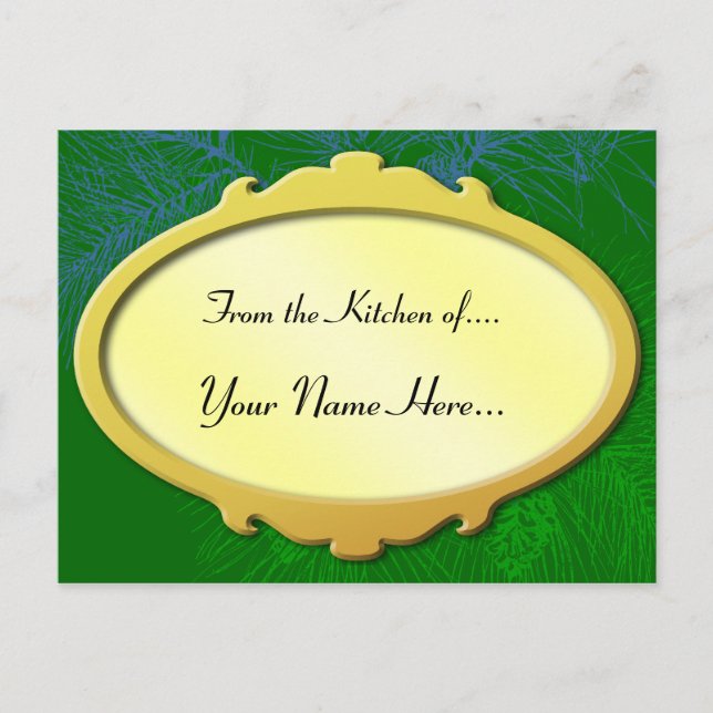 Carte de recettes de vacances pour pin vert (Devant)