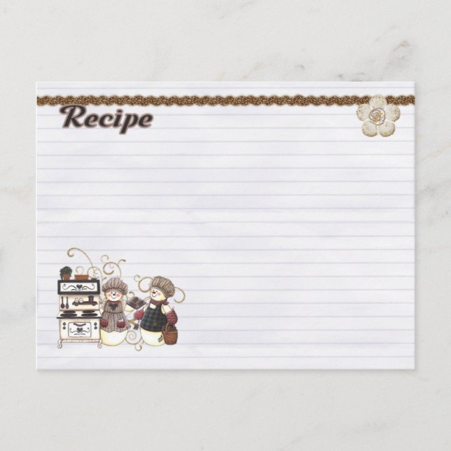 carte de recettes des chefs snowmen (Devant)