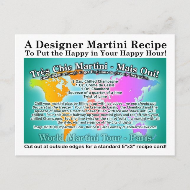 Carte de recettes Paris, Tres Chic World Tour Mart (Devant)