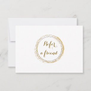 Carte de recommandation blanche cercle glamour feu