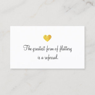 Carte de recommandation client Cute Faux Gold Foil