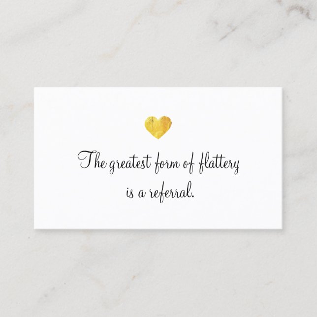 Carte de recommandation client Cute Faux Gold Foil (Devant)
