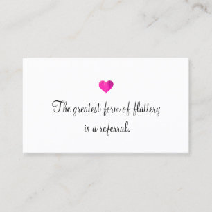 Carte de recommandation client Cute Faux Pink Foil